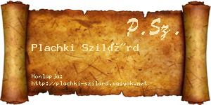Plachki Szilárd névjegykártya